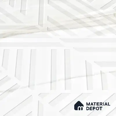 Marble Floor & Wall Tile TL 05508 Statuario Flutio Decor 2 ft x 4 ft Vitrified Lush Plus Matte Finish - 9 mm | 6 Random Design | Suitable for Living Room, Bedroom, Bathroom, Kitchen