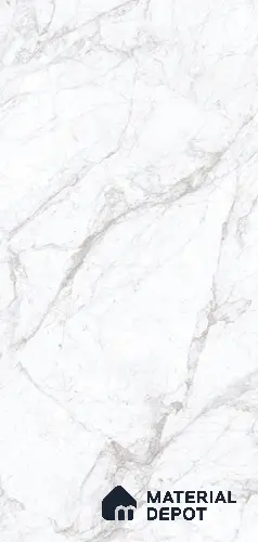 White Marble Floor & Wall Tile TL 07689 Statuario Romana 5.2 ft x 2.6 ft Vitrified Satin Finish - 9 mm | | Suitable for Living Room, Bedroom, Bathroom