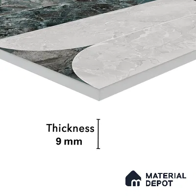 Highlighter Wall Tile TL 05534 B Lustro Bianco Decor 2 ft x 4 ft Vitrified Glossy Finish - 9 mm | Suitable for Living Room, Bedroom, Bathroom, Kitchen (Sample)