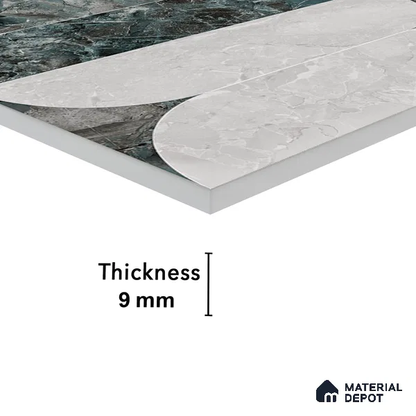 Highlighter Wall Tile TL 05534 B Lustro Bianco Decor 2 ft x 4 ft Vitrified Glossy Finish - 9 mm | Suitable for Living Room, Bedroom, Bathroom, Kitchen (Sample)