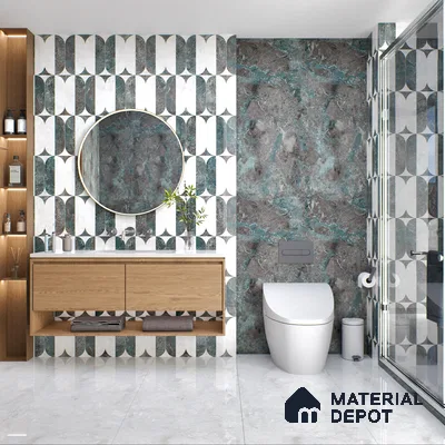 Highlighter Wall Tile TL 05534 B Lustro Bianco Decor 2 ft x 4 ft Vitrified Glossy Finish - 9 mm | Suitable for Living Room, Bedroom, Bathroom, Kitchen (Sample)