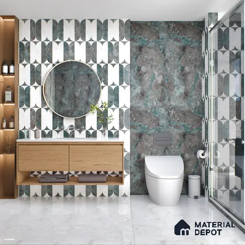 Highlighter Wall Tile TL 05534 B Lustro Bianco Decor 2 ft x 4 ft Vitrified Glossy Finish - 9 mm | Suitable for Living Room, Bedroom, Bathroom, Kitchen