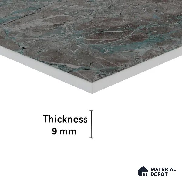 Marble Wall & Floor Tile TL 05534 C Lustro Aqua 2 ft x 4 ft Vitrified Glossy Finish - 9 mm | 8 Random Design | Suitable for Living Room, Bedroom, Bathroom, Kitchen (Sample)