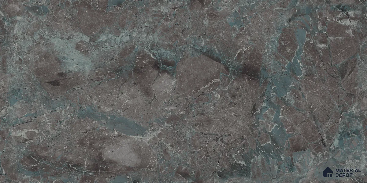 Marble Wall & Floor Tile TL 05534 C Lustro Aqua 2 ft x 4 ft Vitrified Glossy Finish - 9 mm | 8 Random Design | Suitable for Living Room, Bedroom, Bathroom, Kitchen (Sample)