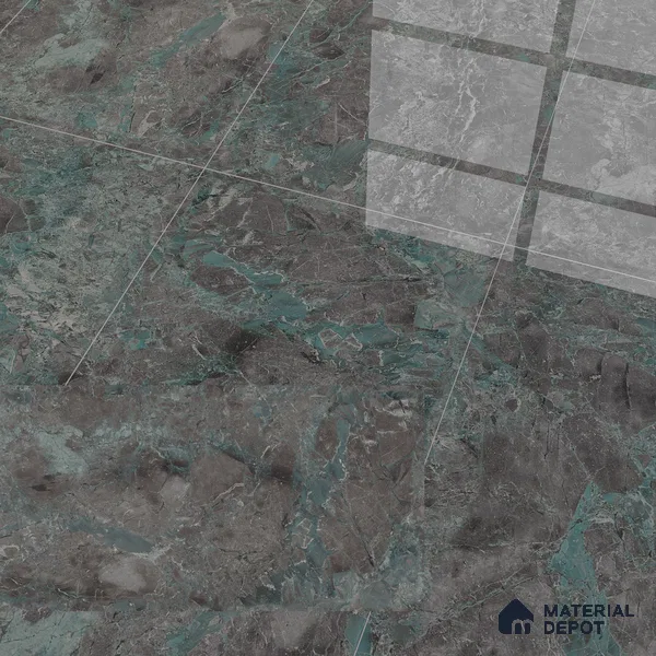 Marble Wall & Floor Tile TL 05534 C Lustro Aqua 2 ft x 4 ft Vitrified Glossy Finish - 9 mm | 8 Random Design | Suitable for Living Room, Bedroom, Bathroom, Kitchen (Sample)