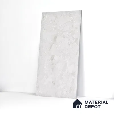 Marble Wall & Floor Tile TL 05534 Lustro Bianco 2 ft x 4 ft Vitrified Glossy Finish - 9 mm | 8 Random Design | Suitable for Living Room, Bedroom, Bathroom, Kitchen (Sample)