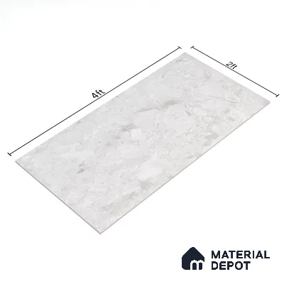 Marble Wall & Floor Tile TL 05534 Lustro Bianco 2 ft x 4 ft Vitrified Glossy Finish - 9 mm | 8 Random Design | Suitable for Living Room, Bedroom, Bathroom, Kitchen (Sample)
