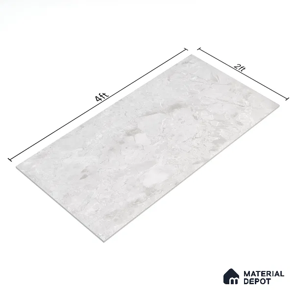 Marble Wall & Floor Tile TL 05534 Lustro Bianco 2 ft x 4 ft Vitrified Glossy Finish - 9 mm | 8 Random Design | Suitable for Living Room, Bedroom, Bathroom, Kitchen (Sample)