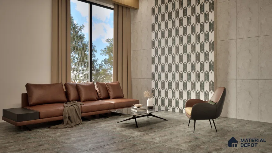 Marble Wall & Floor Tile TL 05534 Lustro Bianco 2 ft x 4 ft Vitrified Glossy Finish - 9 mm | 8 Random Design | Suitable for Living Room, Bedroom, Bathroom, Kitchen