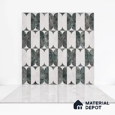 Marble Wall & Floor Tile TL 05534 Lustro Bianco 2 ft x 4 ft Vitrified Glossy Finish - 9 mm | 8 Random Design | Suitable for Living Room, Bedroom, Bathroom, Kitchen (Sample)