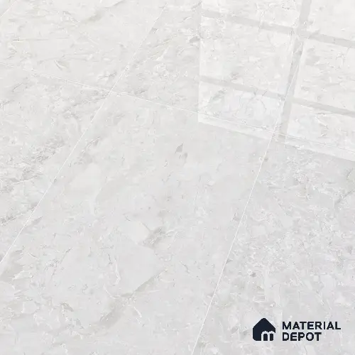 Marble Wall & Floor Tile TL 05534 Lustro Bianco 2 ft x 4 ft Vitrified Glossy Finish - 9 mm | 8 Random Design | Suitable for Living Room, Bedroom, Bathroom, Kitchen