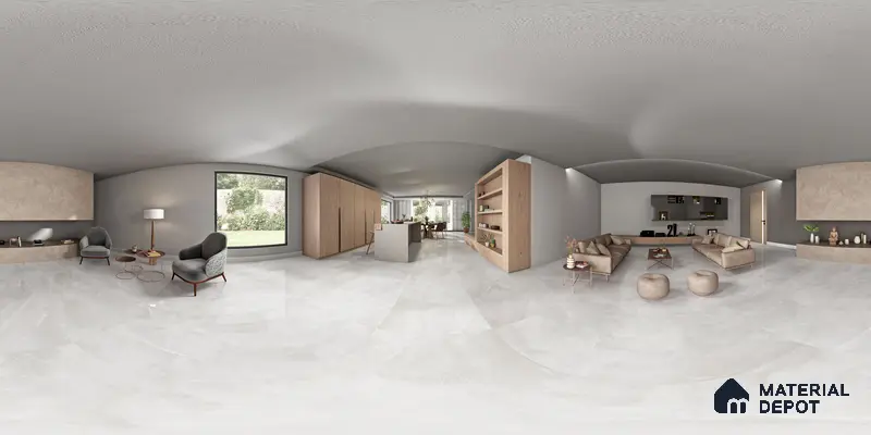 Marble Wall & Floor Tile TL 05529 Luxe Blanco 2 ft x 4 ft Vitrified Glossy Finish - 9 mm | 5 Random Design | Suitable for Living Room, Bedroom, Bathroom, Kitchen