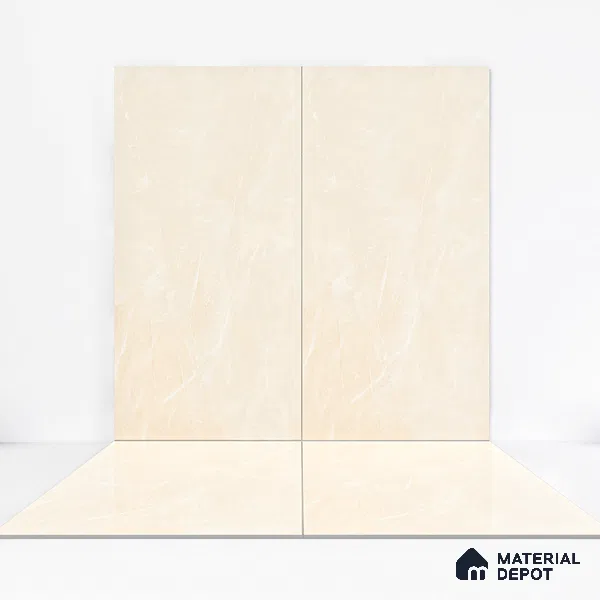 Marble Wall & Floor Tile TL 05529 B Luxe Crema 2 ft x 4 ft Vitrified Glossy Finish - 9 mm | 5 Random Design | Suitable for Living Room, Bedroom, Bathroom, Kitchen (Sample)