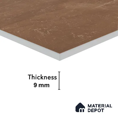 Marble Wall & Floor Tile TL 05529 C Luxe Brown 2 ft x 4 ft Vitrified Glossy Finish - 9 mm | 5 Random Design | Suitable for Living Room, Bedroom, Bathroom, Kitchen
