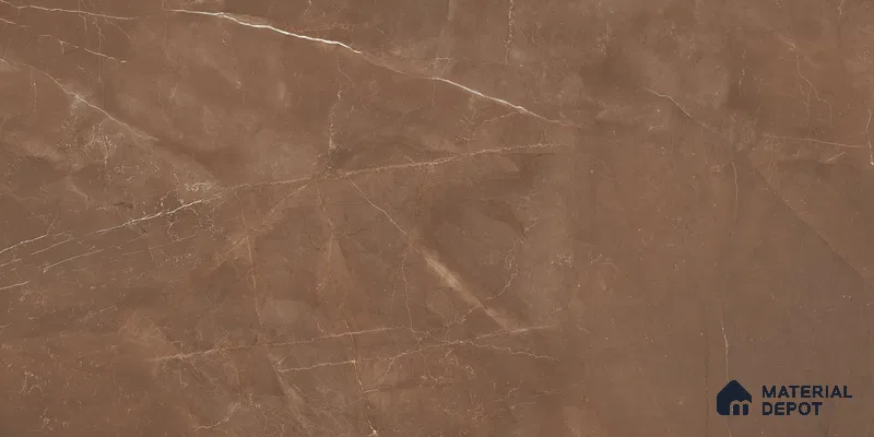 Marble Wall & Floor Tile TL 05529 C Luxe Brown 2 ft x 4 ft Vitrified Glossy Finish - 9 mm | 5 Random Design | Suitable for Living Room, Bedroom, Bathroom, Kitchen