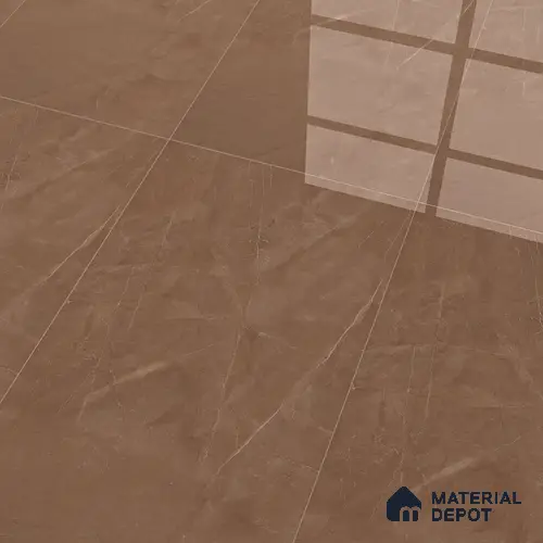 Marble Wall & Floor Tile TL 05529 C Luxe Brown 2 ft x 4 ft Vitrified Glossy Finish - 9 mm | 5 Random Design | Suitable for Living Room, Bedroom, Bathroom, Kitchen