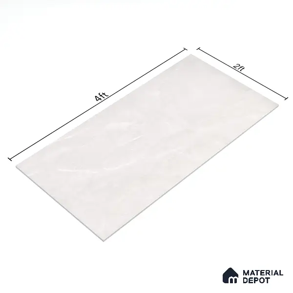 Marble Wall & Floor Tile TL 05529 Luxe Blanco 2 ft x 4 ft Vitrified Glossy Finish - 9 mm | 5 Random Design | Suitable for Living Room, Bedroom, Bathroom, Kitchen