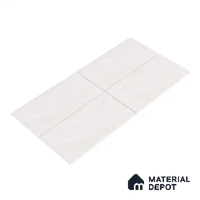 Marble Wall & Floor Tile TL 05529 Luxe Blanco 2 ft x 4 ft Vitrified Glossy Finish - 9 mm | 5 Random Design | Suitable for Living Room, Bedroom, Bathroom, Kitchen