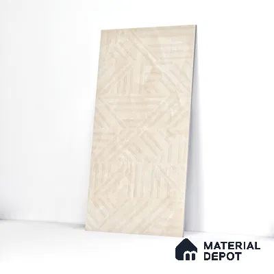 Marble Wall Tile TL 05798 B Gravier Beige Glow Decor 2 ft x 4 ft Vitrified Lush Plus Matte Finish - 9 mm | 6 Random Design | Suitable for Living Room, Bedroom, Bathroom (Sample)