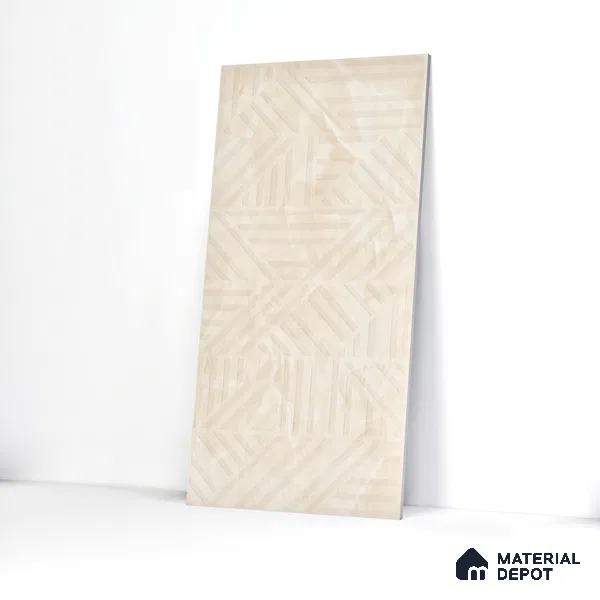 Marble Wall Tile TL 05798 B Gravier Beige Glow Decor 2 ft x 4 ft Vitrified Lush Plus Matte Finish - 9 mm | 6 Random Design | Suitable for Living Room, Bedroom, Bathroom (Sample)