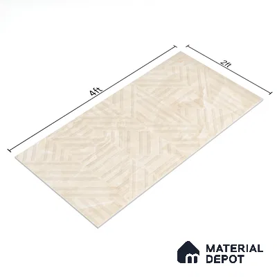 Marble Wall Tile TL 05798 B Gravier Beige Glow Decor 2 ft x 4 ft Vitrified Lush Plus Matte Finish - 9 mm | 6 Random Design | Suitable for Living Room, Bedroom, Bathroom (Sample)