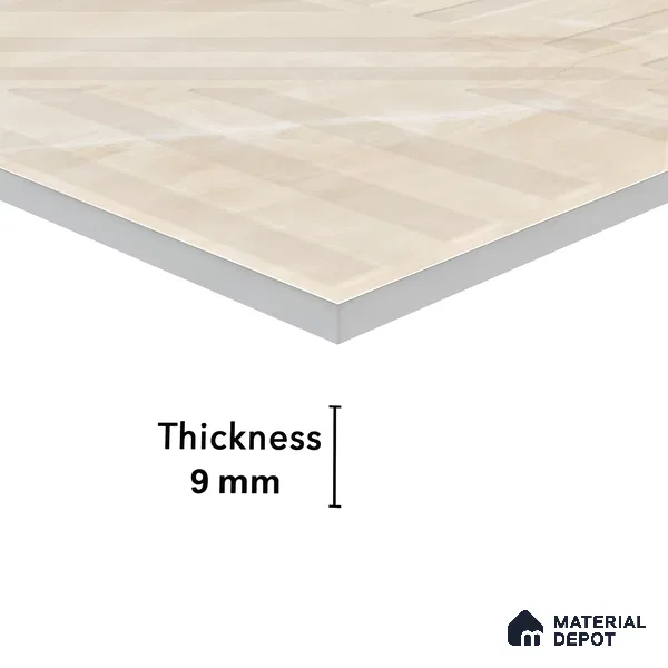 Marble Wall Tile TL 05798 B Gravier Beige Glow Decor 2 ft x 4 ft Vitrified Lush Plus Matte Finish - 9 mm | 6 Random Design | Suitable for Living Room, Bedroom, Bathroom (Sample)