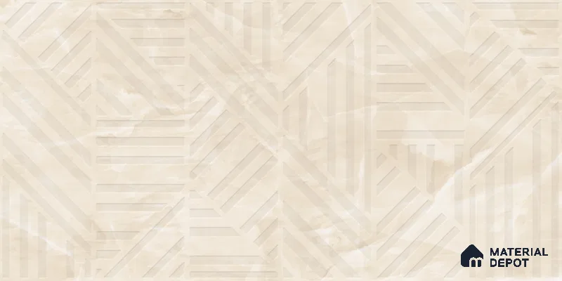 Marble Wall Tile TL 05798 B Gravier Beige Glow Decor 2 ft x 4 ft Vitrified Lush Plus Matte Finish - 9 mm | 6 Random Design | Suitable for Living Room, Bedroom, Bathroom (Sample)
