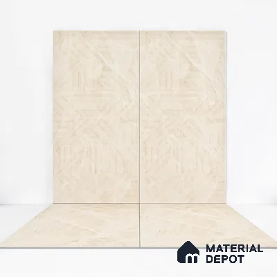 Marble Wall Tile TL 05798 B Gravier Beige Glow Decor 2 ft x 4 ft Vitrified Lush Plus Matte Finish - 9 mm | 6 Random Design | Suitable for Living Room, Bedroom, Bathroom (Sample)