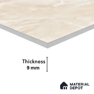 Marble Wall Tile TL 05798 Gravier Beige Glow 2 ft x 4 ft Vitrified Lush Plus Matte Finish - 9 mm | 6 Random Design | Suitable for Living Room, Bedroom, Bathroom