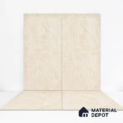 Marble Wall Tile TL 05798 Gravier Beige Glow 2 ft x 4 ft Vitrified Lush Plus Matte Finish - 9 mm | 6 Random Design | Suitable for Living Room, Bedroom, Bathroom