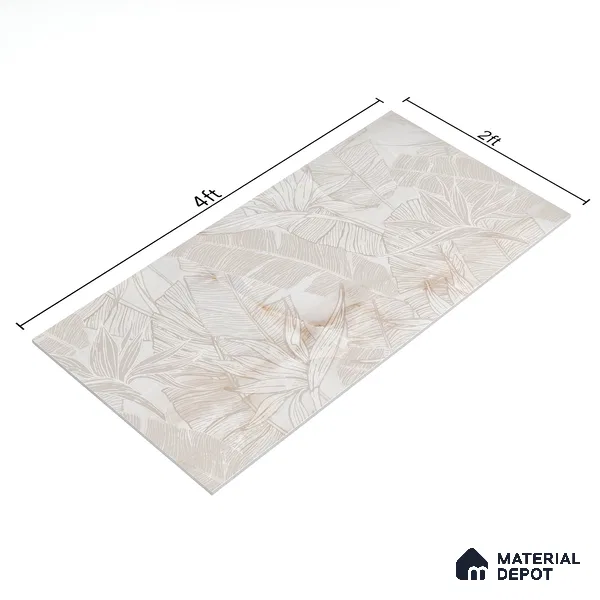 Highlighter Wall Tile TL 05810 B Gravier Beige Pearl Decor 2 ft x 4 ft Vitrified High Gloss Finish - 9 mm |  | Suitable for Living Room, Bedroom, Bathroom (Sample)