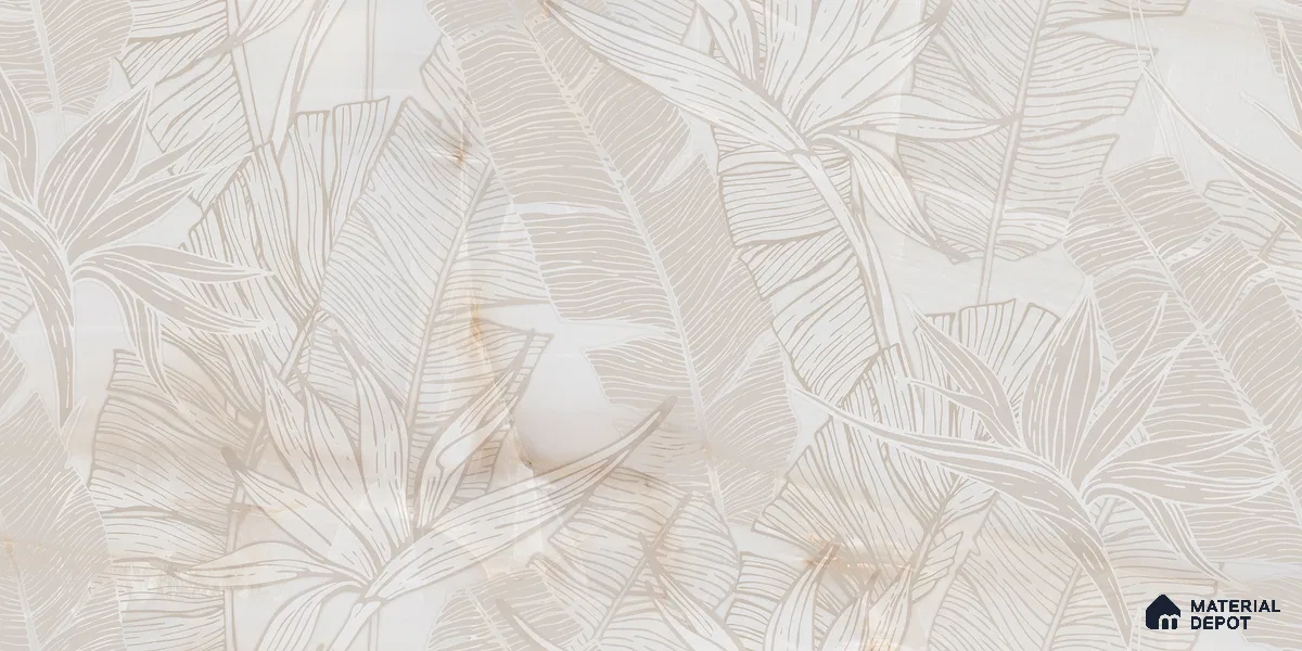 Highlighter Wall Tile TL 05810 B Gravier Beige Pearl Decor 2 ft x 4 ft Vitrified High Gloss Finish - 9 mm |  | Suitable for Living Room, Bedroom, Bathroom (Sample)