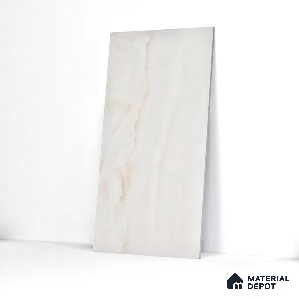 Marble Floor & Wall Tile TL 05810 Gravier Beige Pearl 2 ft x 4 ft Vitrified High Gloss Finish - 9 mm | 8 Random Design | Suitable for Living Room, Bedroom, Bathroom