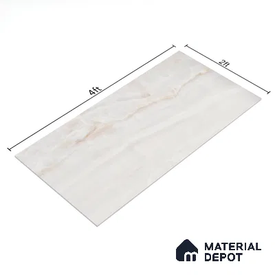 Marble Floor & Wall Tile TL 05810 Gravier Beige Pearl 2 ft x 4 ft Vitrified High Gloss Finish - 9 mm | 8 Random Design | Suitable for Living Room, Bedroom, Bathroom