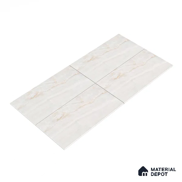 Marble Floor & Wall Tile TL 05810 Gravier Beige Pearl 2 ft x 4 ft Vitrified High Gloss Finish - 9 mm | 8 Random Design | Suitable for Living Room, Bedroom, Bathroom