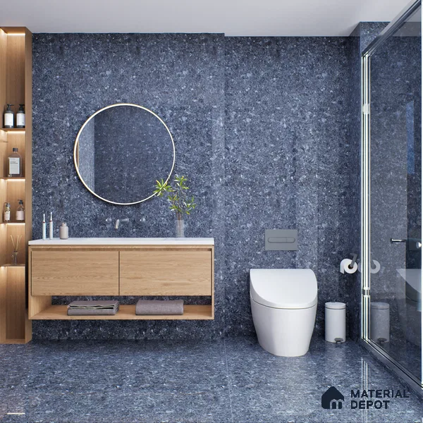 Marble Floor & Wall Tile TL 05820 Gravier Cobalt Jewel 2 ft x 4 ft Vitrified High Gloss Finish - 9 mm | 4 Random Design | Suitable for Living Room, Bedroom, Bathroom (Sample)