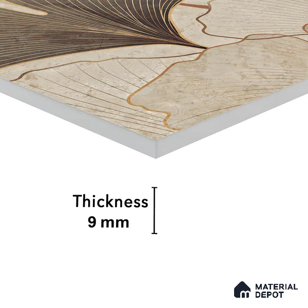 Highlighter Wall Tile TL 05811 B Gravier Dune Glow Decor 2 ft x 4 ft Vitrified High Gloss Finish - 9 mm | Suitable for Living Room, Bedroom, Bathroom (Sample)
