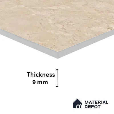 Marble Floor & Wall Tile TL 05811 Gravier Dune Glow 2 ft x 4 ft Vitrified High Gloss Finish - 9 mm | 8 Random Design | Suitable for Living Room, Bedroom, Bathroom (Sample)