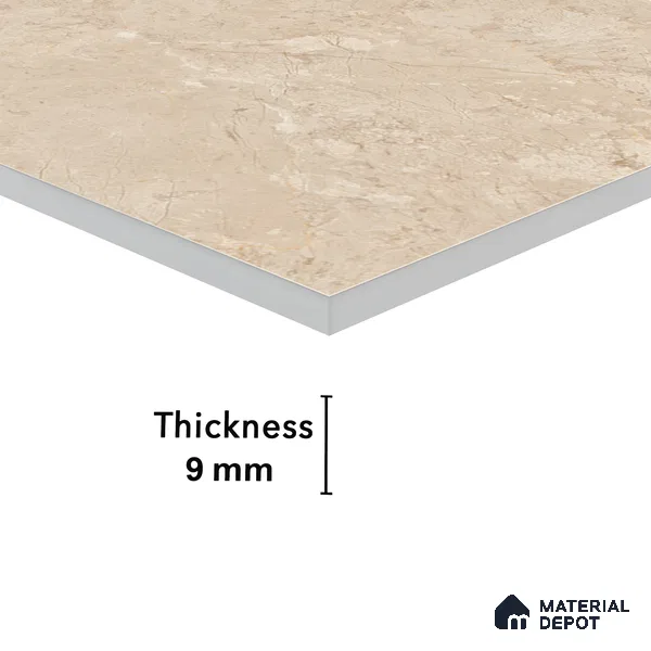 Marble Floor & Wall Tile TL 05811 Gravier Dune Glow 2 ft x 4 ft Vitrified High Gloss Finish - 9 mm | 8 Random Design | Suitable for Living Room, Bedroom, Bathroom (Sample)