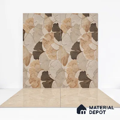 Marble Floor & Wall Tile TL 05811 Gravier Dune Glow 2 ft x 4 ft Vitrified High Gloss Finish - 9 mm | 8 Random Design | Suitable for Living Room, Bedroom, Bathroom (Sample)
