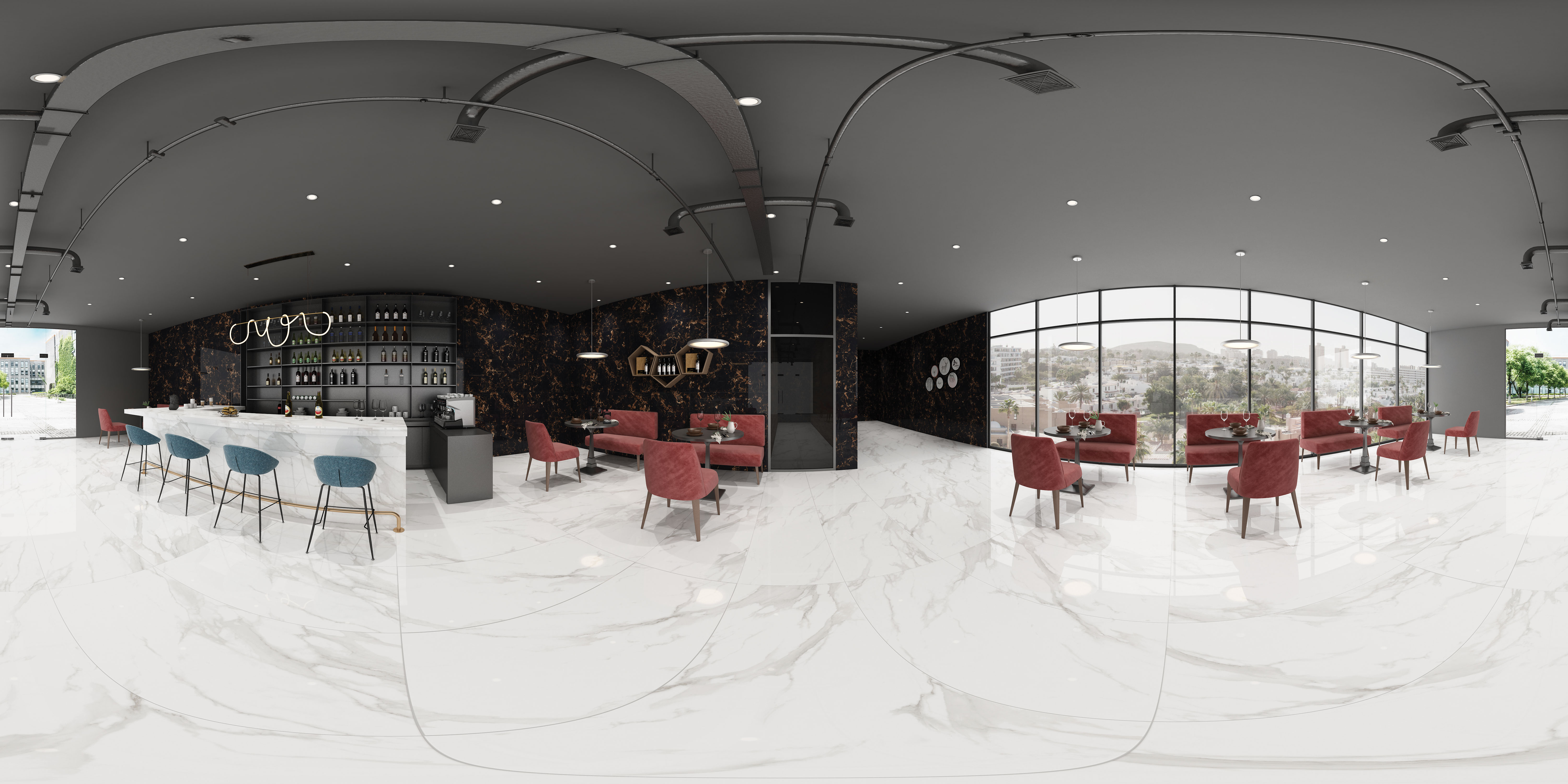 Marble Floor & Wall Tile TL 05819 Gravier Galaxy Gold 2 ft x 4 ft Vitrified High Gloss Finish - 9 mm | 6 Random Design | Suitable for Living Room, Bedroom, Bathroom