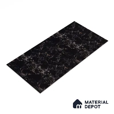 Marble Floor & Wall Tile TL 05819 B Gravier Galaxy Silver 2 ft x 4 ft Vitrified High Gloss Finish - 9 mm | 6 Random Design | Suitable for Living Room, Bedroom, Bathroom