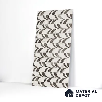 Highlighter Wall Tile TL 05800 B Gravier Nebula Silver Decor 2 ft x 4 ft Vitrified Carving Matte Finish - 9 mm | 4 Random Design | Suitable for Living Room, Bedroom, Bathroom (Sample)