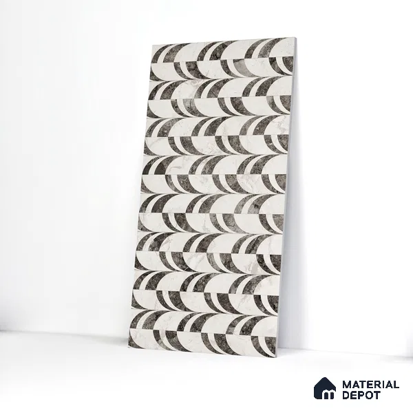 Highlighter Wall Tile TL 05800 B Gravier Nebula Silver Decor 2 ft x 4 ft Vitrified Carving Matte Finish - 9 mm | 4 Random Design | Suitable for Living Room, Bedroom, Bathroom (Sample)