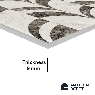 Highlighter Wall Tile TL 05800 B Gravier Nebula Silver Decor 2 ft x 4 ft Vitrified Carving Matte Finish - 9 mm | 4 Random Design | Suitable for Living Room, Bedroom, Bathroom (Sample)
