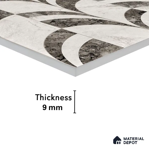 Highlighter Wall Tile TL 05800 B Gravier Nebula Silver Decor 2 ft x 4 ft Vitrified Carving Matte Finish - 9 mm | 4 Random Design | Suitable for Living Room, Bedroom, Bathroom (Sample)