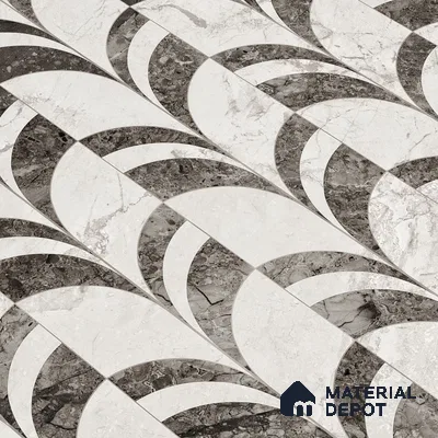 Highlighter Wall Tile TL 05800 B Gravier Nebula Silver Decor 2 ft x 4 ft Vitrified Carving Matte Finish - 9 mm | 4 Random Design | Suitable for Living Room, Bedroom, Bathroom (Sample)
