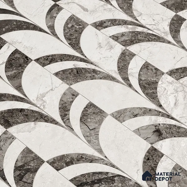 Highlighter Wall Tile TL 05800 B Gravier Nebula Silver Decor 2 ft x 4 ft Vitrified Carving Matte Finish - 9 mm | 4 Random Design | Suitable for Living Room, Bedroom, Bathroom (Sample)