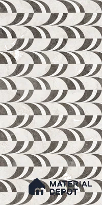 Highlighter Wall Tile TL 05800 B Gravier Nebula Silver Decor 2 ft x 4 ft Vitrified Carving Matte Finish - 9 mm | 4 Random Design | Suitable for Living Room, Bedroom, Bathroom (Sample)