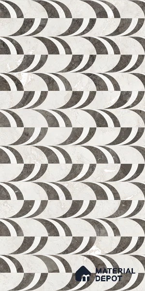 Highlighter Wall Tile TL 05800 B Gravier Nebula Silver Decor 2 ft x 4 ft Vitrified Carving Matte Finish - 9 mm | 4 Random Design | Suitable for Living Room, Bedroom, Bathroom (Sample)
